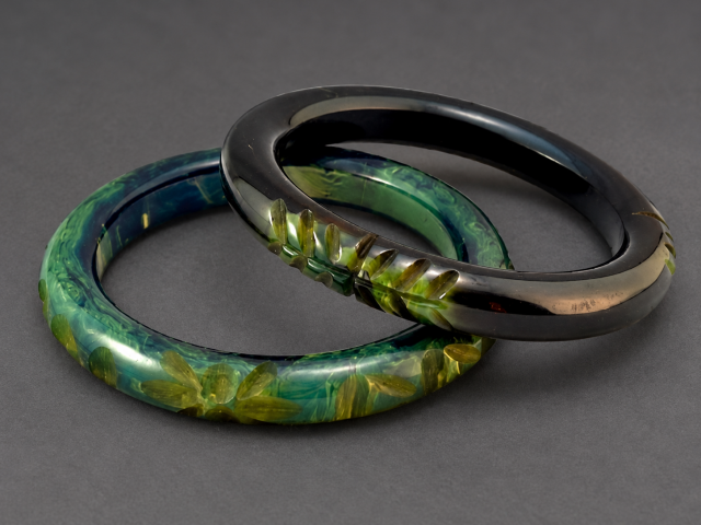 blue moon tube Bakelite Bangles